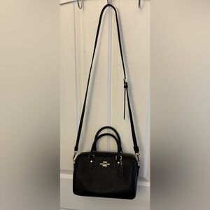 Coach Black Satchel with Gold Details